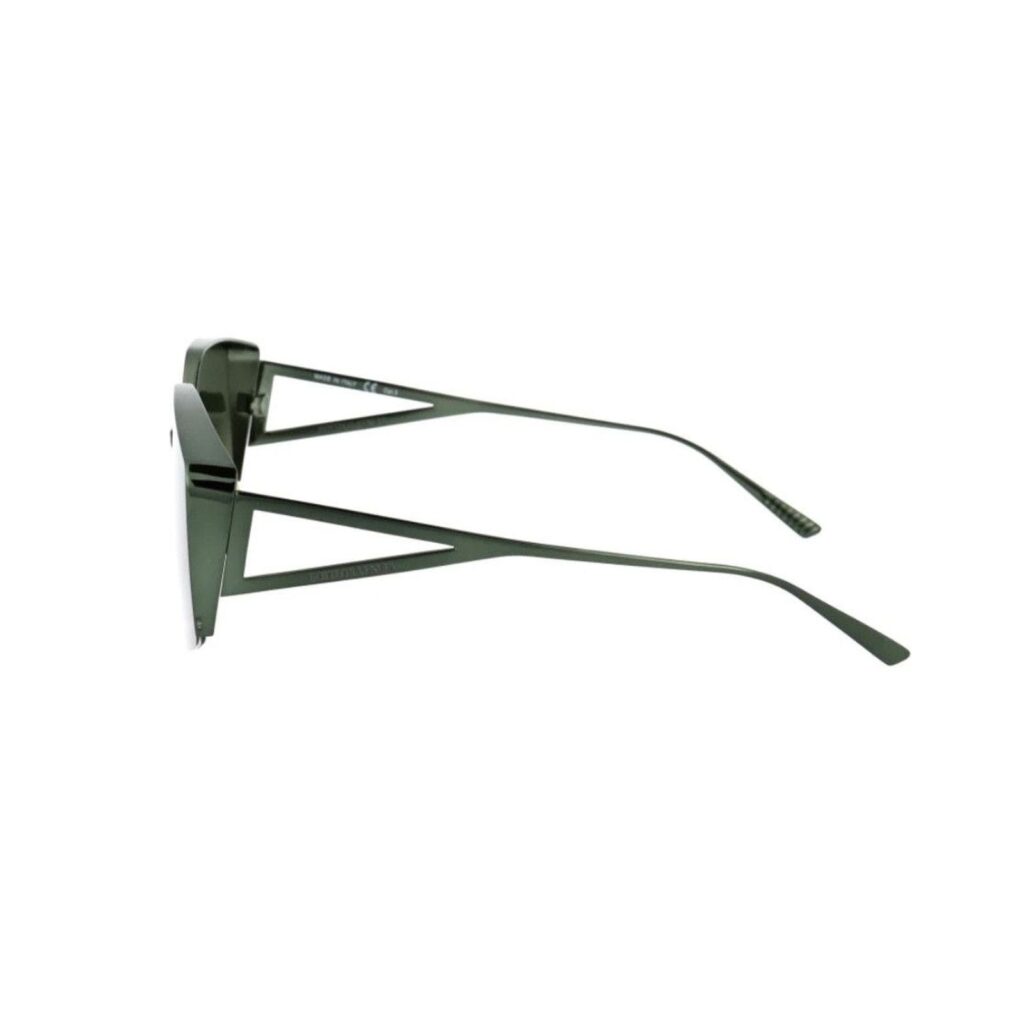 Bottega Veneta Geometric Frame Dark Green Metal Sunglasses — photo 3