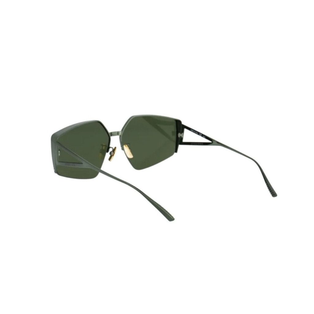 Bottega Veneta Geometric Frame Dark Green Metal Sunglasses — photo 4