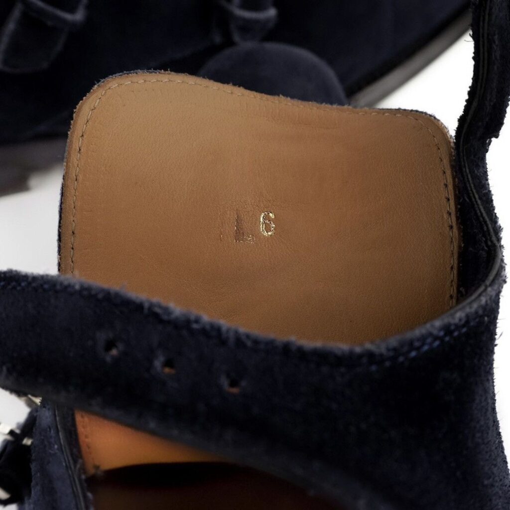 Kiton Double Monk Navy Calfskin Suede Leather Ankle Boots — photo 5