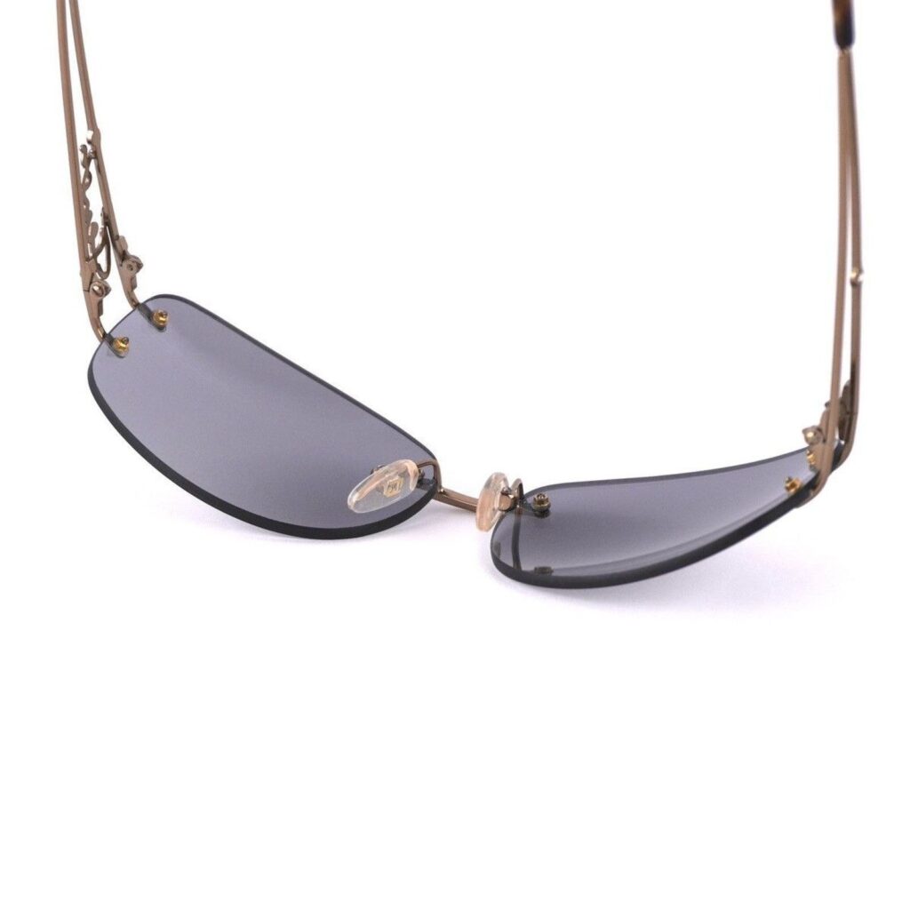 Vintage Fendi Signature Crystal Logo Gold Brown Sunglasses — photo 4