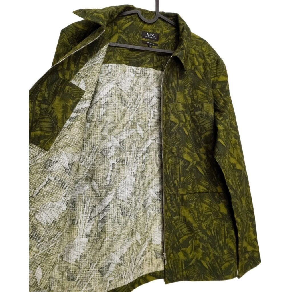 A.P.C. Harry Camouflage Print Green Ripstop Zip Jacket — photo 10