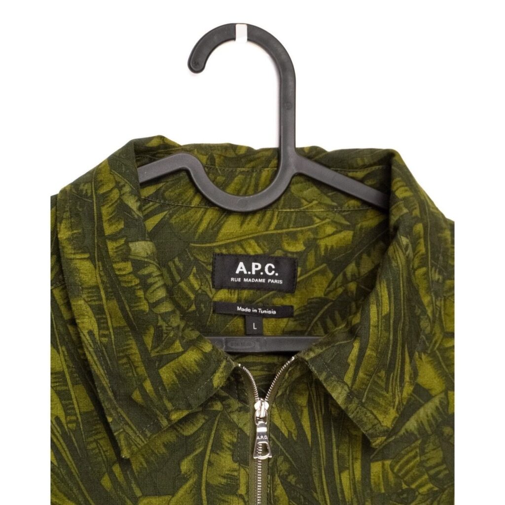 A.P.C. Harry Camouflage Print Green Ripstop Zip Jacket — photo 4