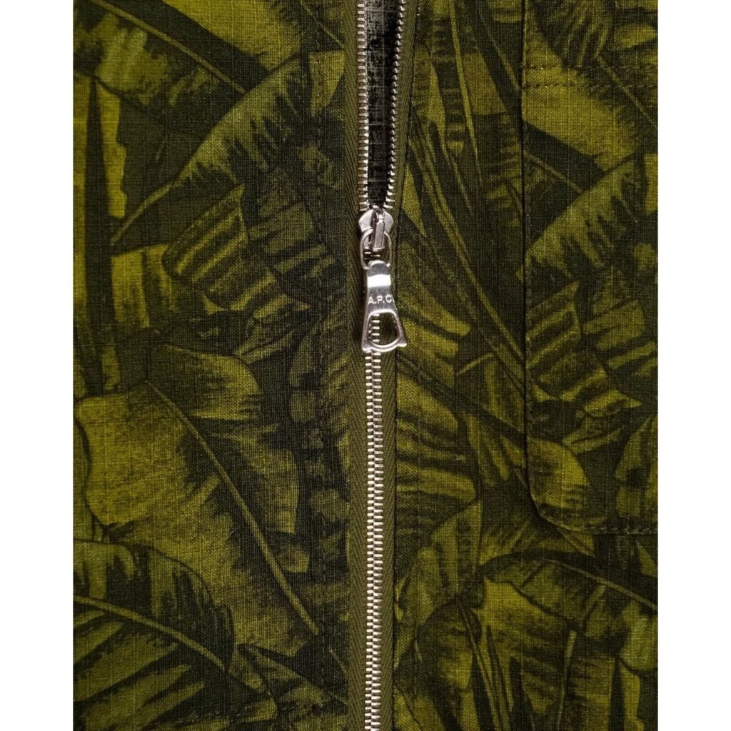 A.P.C. Harry Camouflage Print Green Ripstop Zip Jacket — photo 6