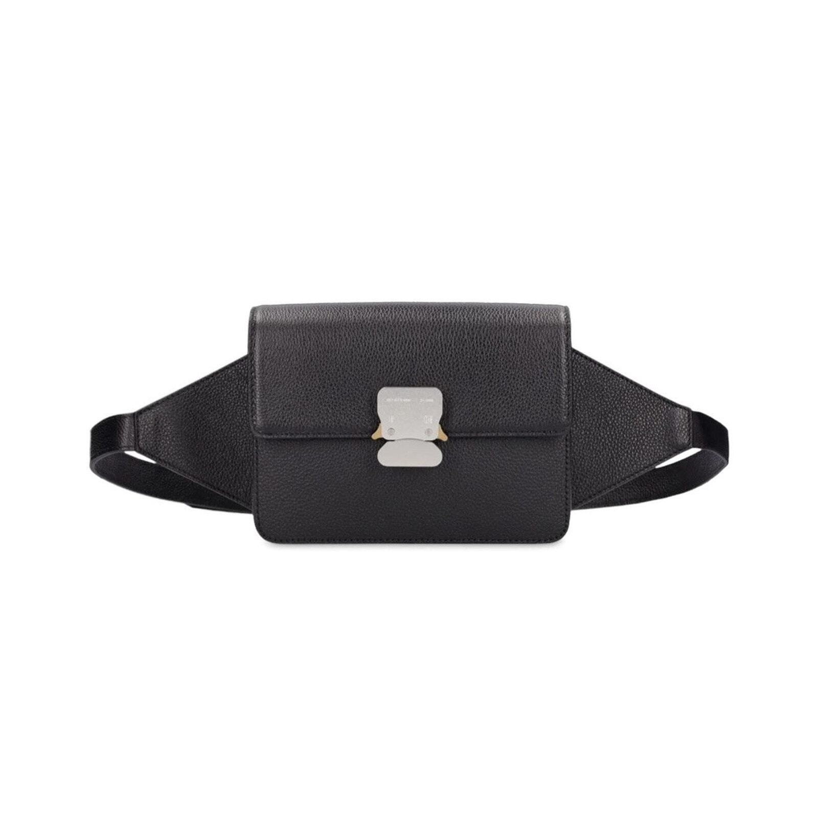 Alyx Signature Metal Buckle Leather Belt Black Crossbody Bag