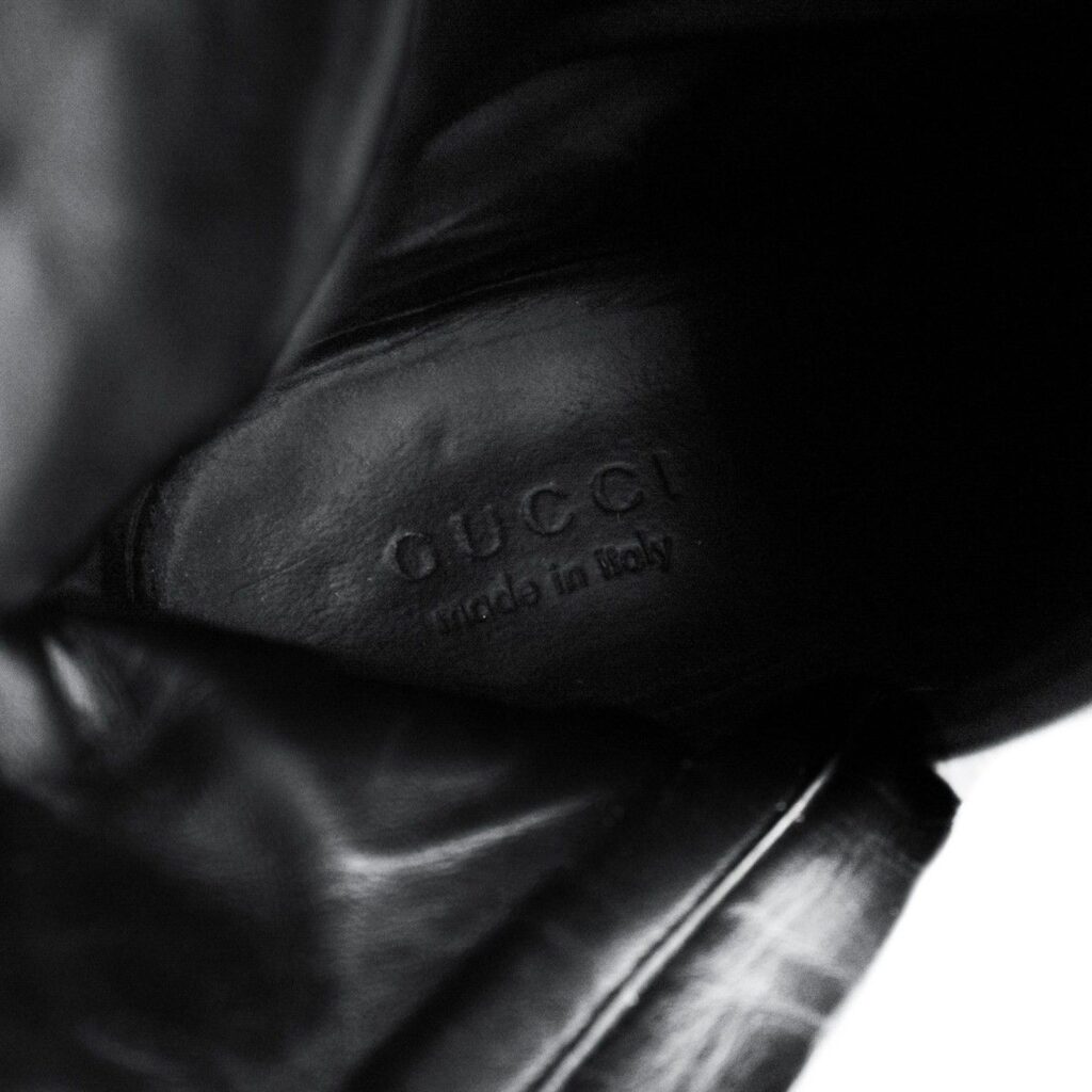 Gucci GG Interlocking Silver Logo Black Leather Zip Boots — photo 11