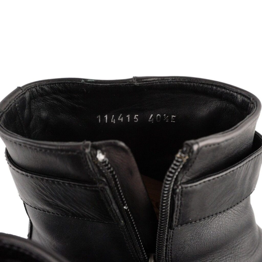 Gucci GG Interlocking Silver Logo Black Leather Zip Boots — photo 12