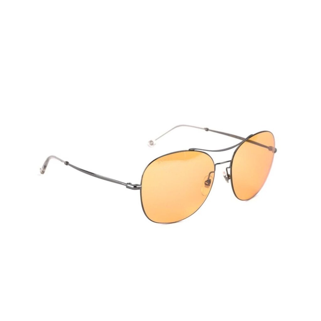 Gucci Silver Orange Round Mirrored Pilot Aviator Sunglasses