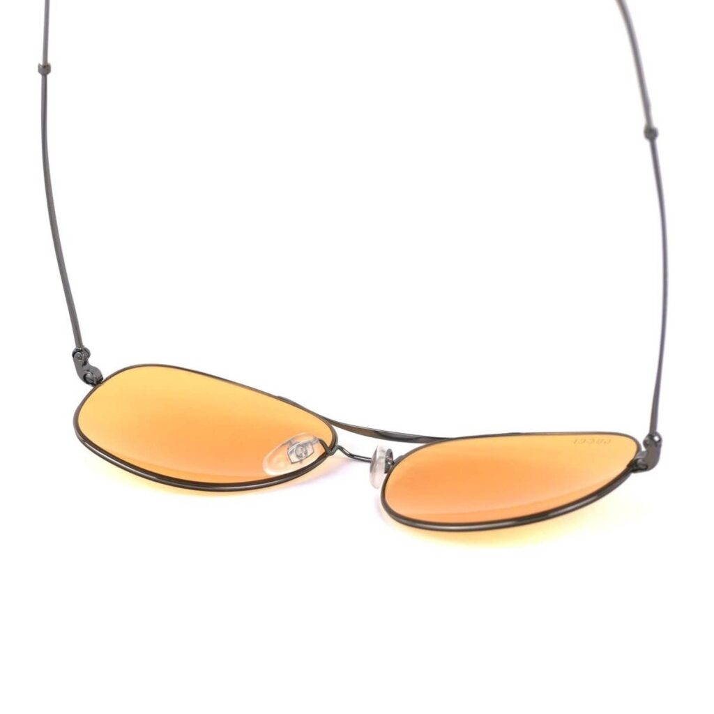 Gucci Silver Orange Round Mirrored Pilot Aviator Sunglasses — photo 6