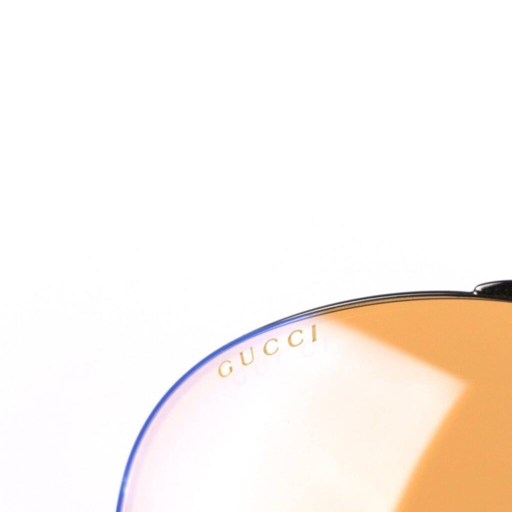 Gucci Silver Orange Round Mirrored Pilot Aviator Sunglasses — photo 7