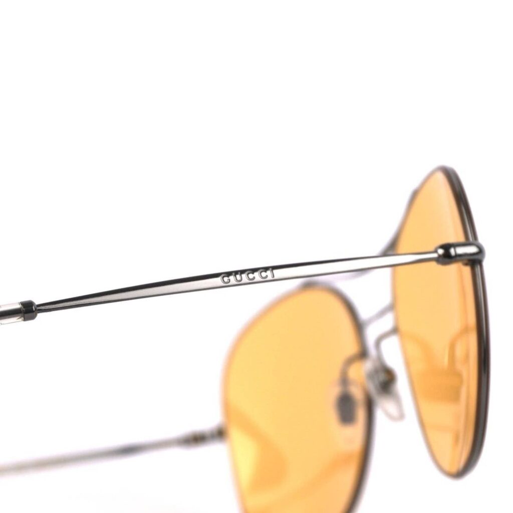 Gucci Silver Orange Round Mirrored Pilot Aviator Sunglasses — photo 8
