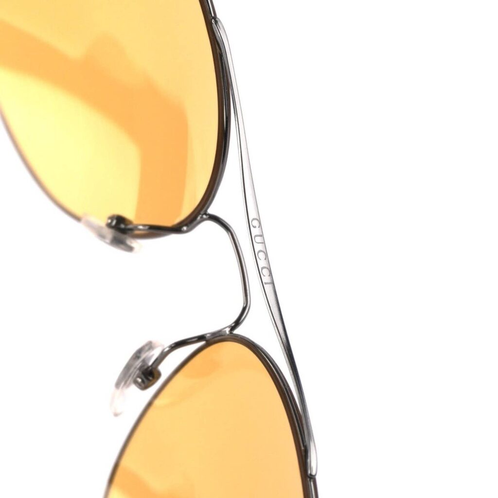 Gucci Silver Orange Round Mirrored Pilot Aviator Sunglasses — photo 9