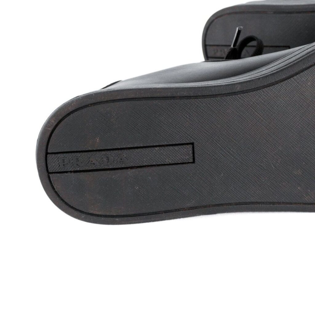 Prada Milano Classic Logo Black Leather Tennis Sneakers — photo 7