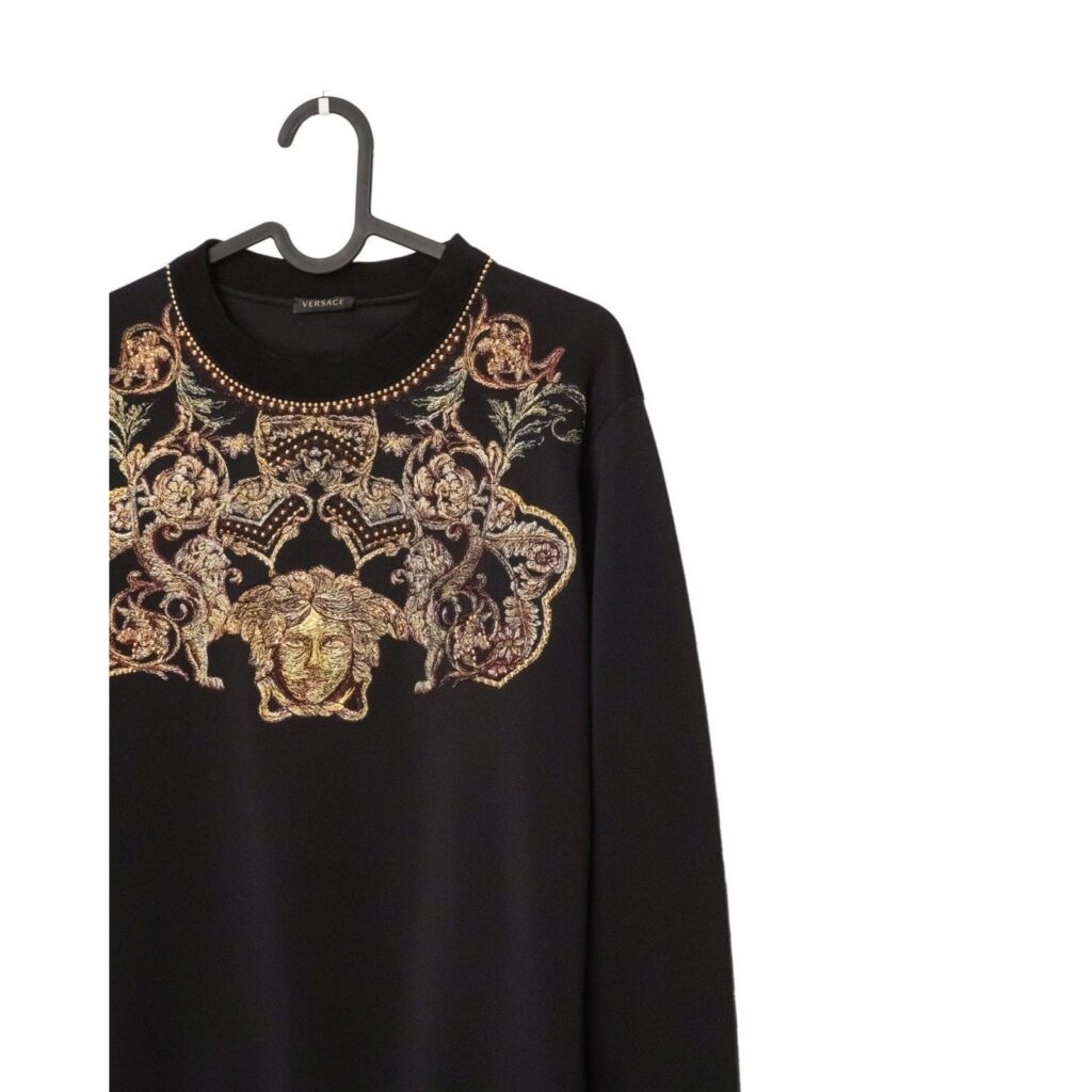 Versace Crystal Medusa Baroque Embroidered Logo Sweatshirt — photo 2
