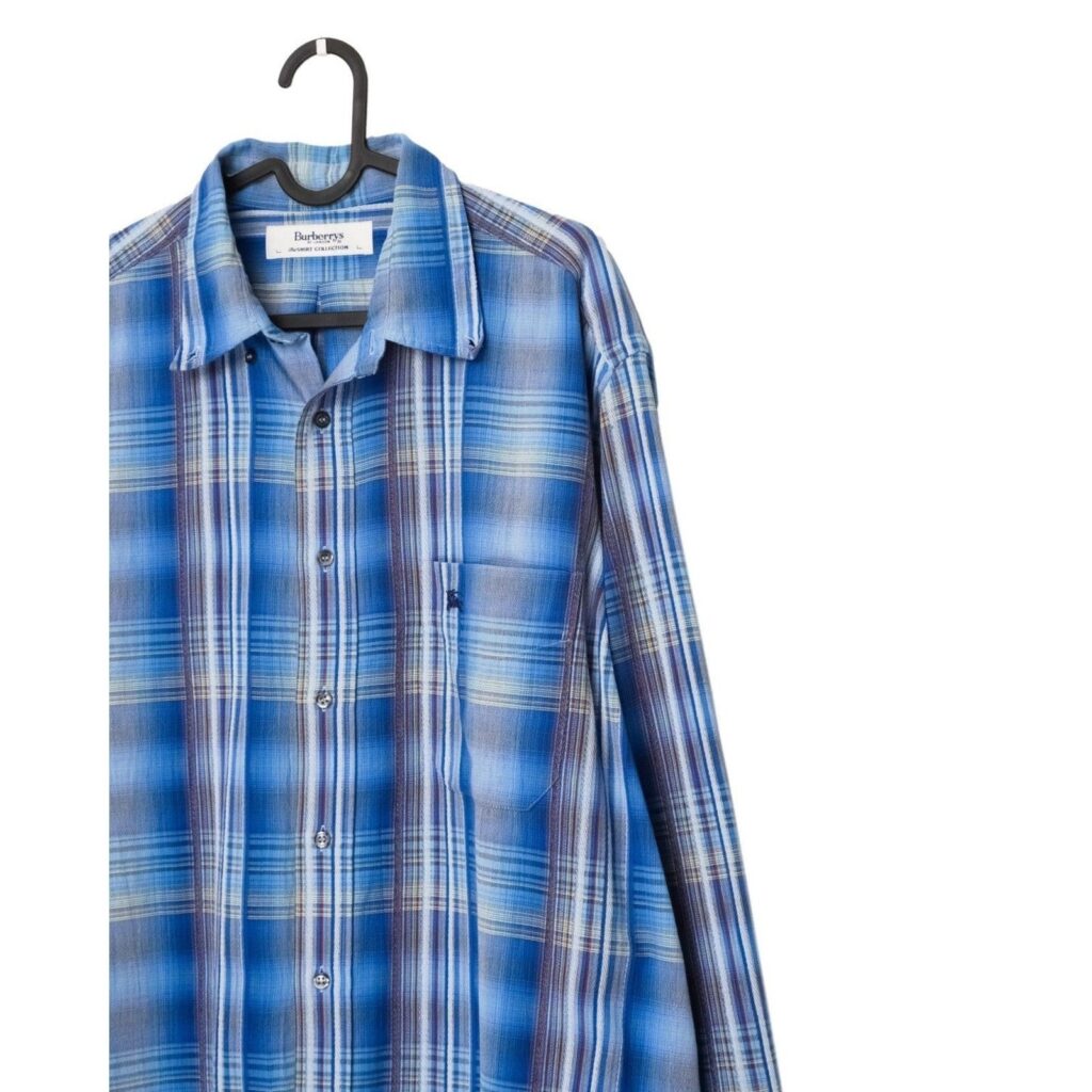 Vintage Burberry London Blue Logo Check Tartan Shirt — photo 2