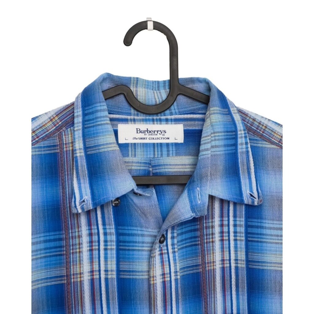 Vintage Burberry London Blue Logo Check Tartan Shirt — photo 3