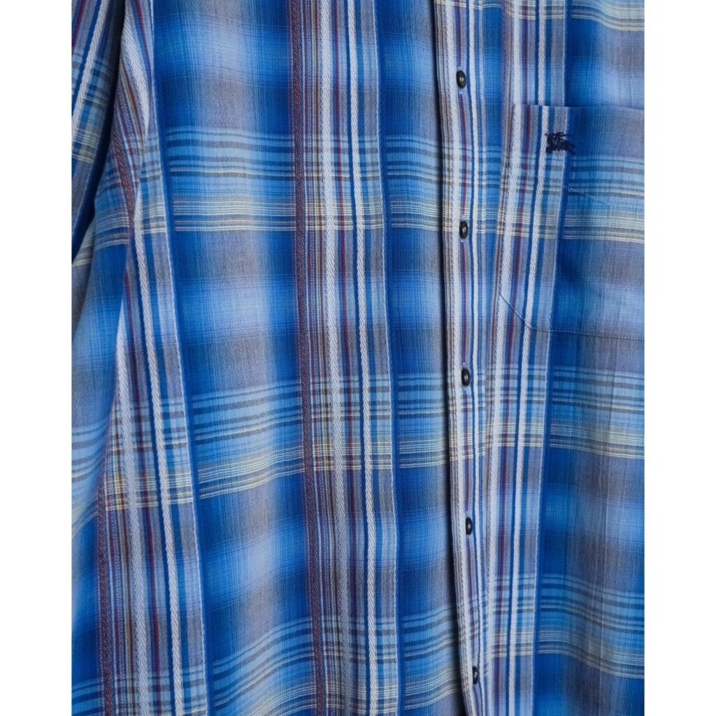 Vintage Burberry London Blue Logo Check Tartan Shirt — photo 4