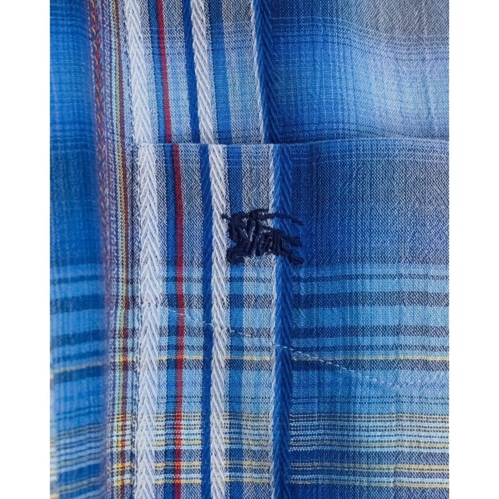 Vintage Burberry London Blue Logo Check Tartan Shirt — photo 5