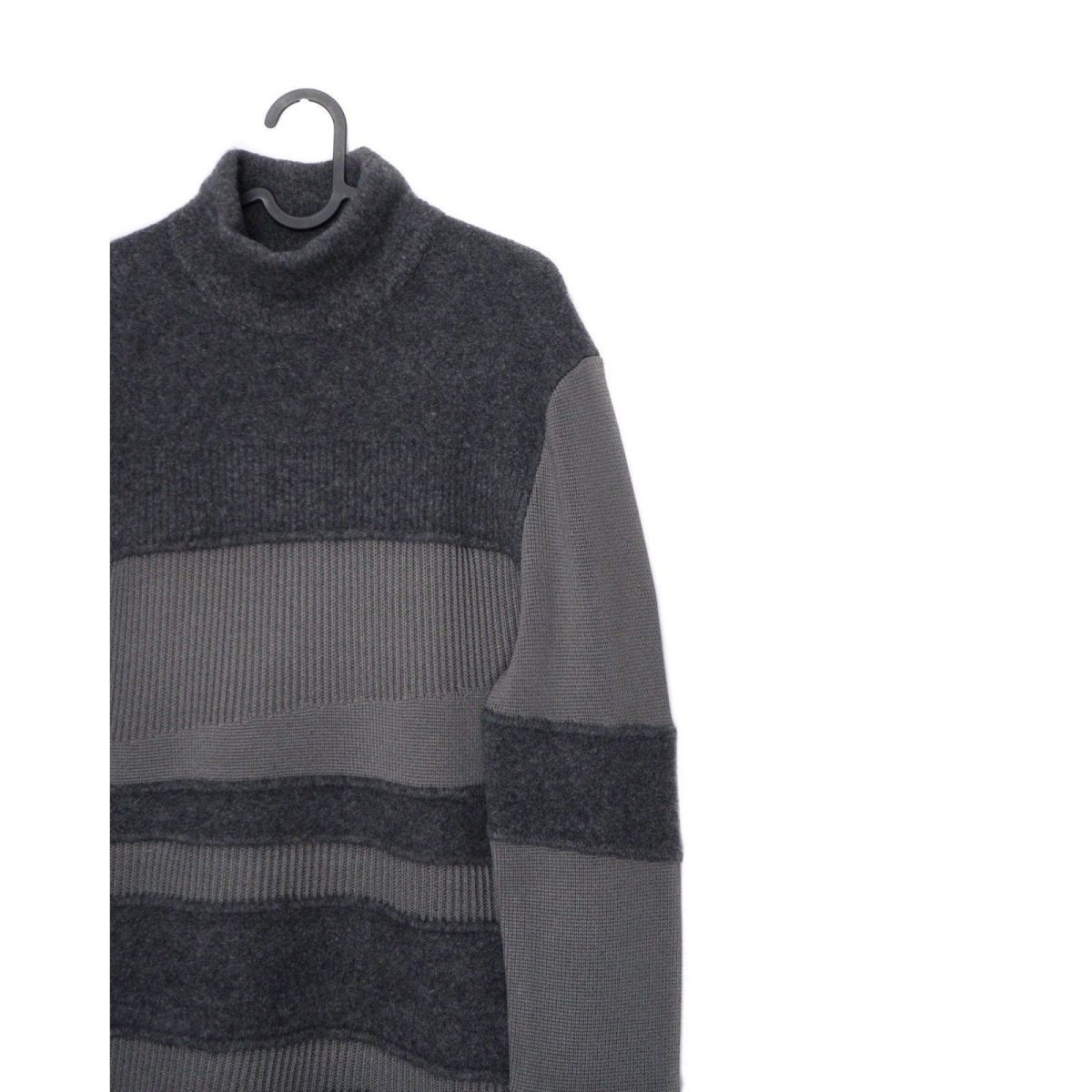Vintage Helmut Lang Grey Knit Deconstructed Wool Sweater — photo 3