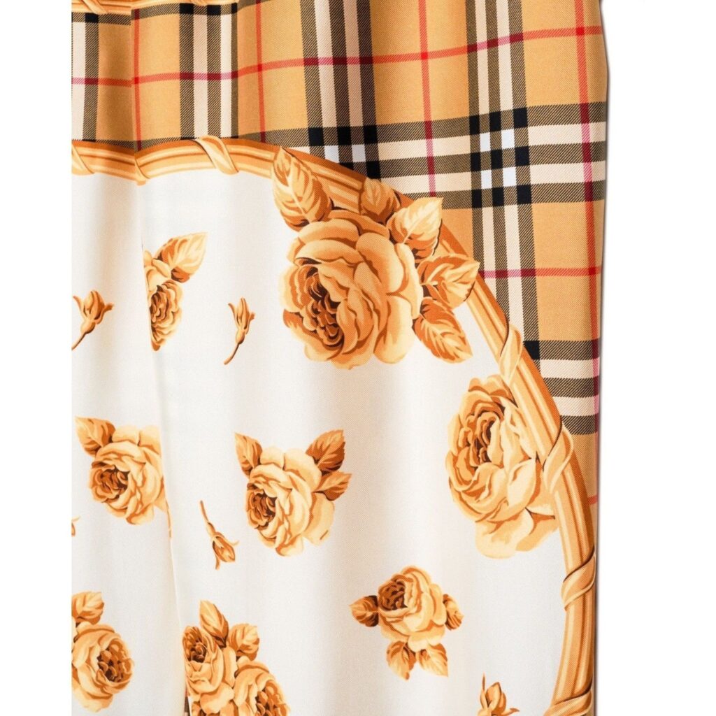 Burberry Beige Antique Scarf Print Yewbury Silk Jogger Pants — photo 11