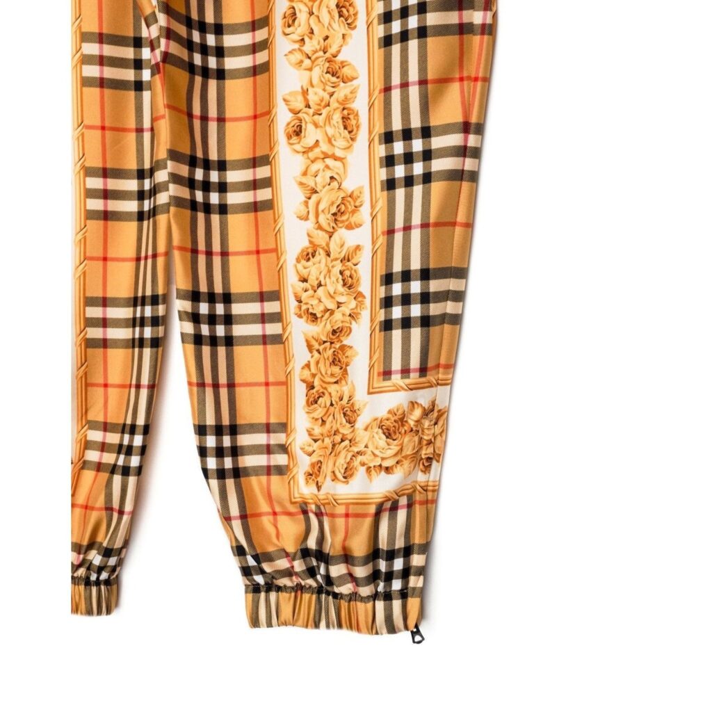Burberry Beige Antique Scarf Print Yewbury Silk Jogger Pants — photo 3