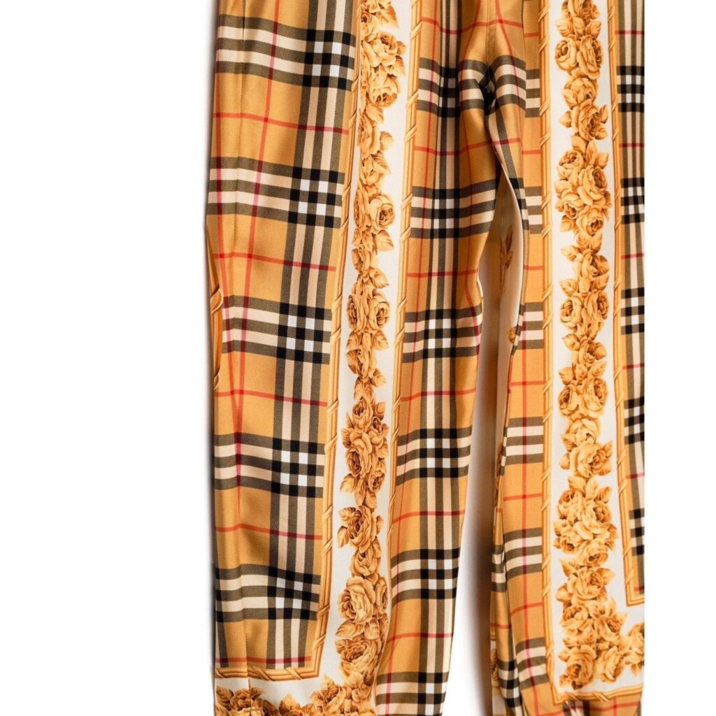 Burberry Beige Antique Scarf Print Yewbury Silk Jogger Pants — photo 4