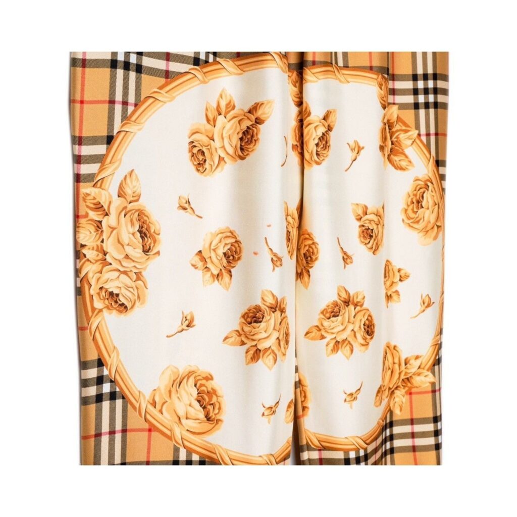 Burberry Beige Antique Scarf Print Yewbury Silk Jogger Pants — photo 9