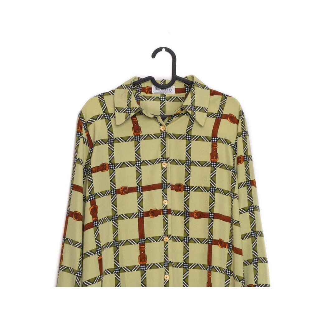 Burberrys of London Full Check Belt Print Silky Blouse Shirt — photo 3