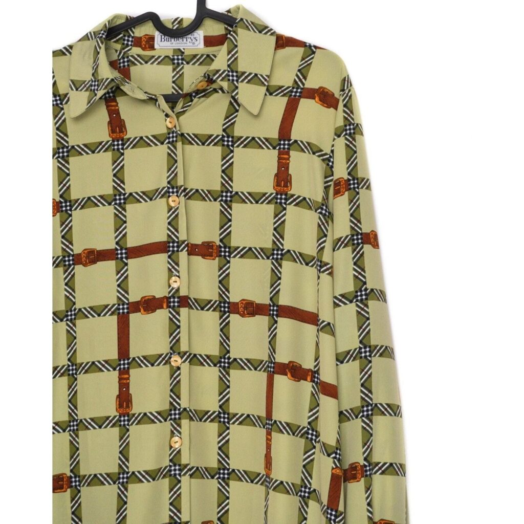 Burberrys of London Full Check Belt Print Silky Blouse Shirt — photo 4