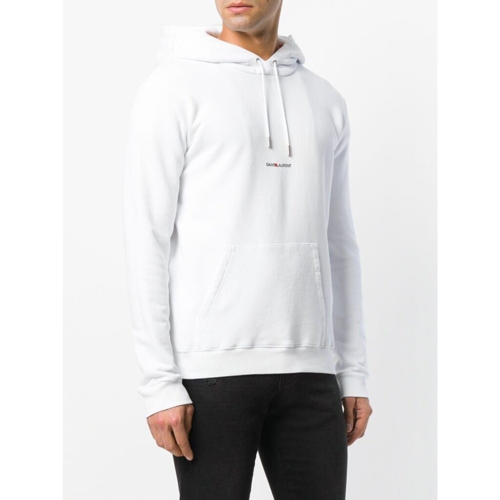 Saint Laurent Paris Logo Print Fleece Sweatshirt Hoodie — photo 6