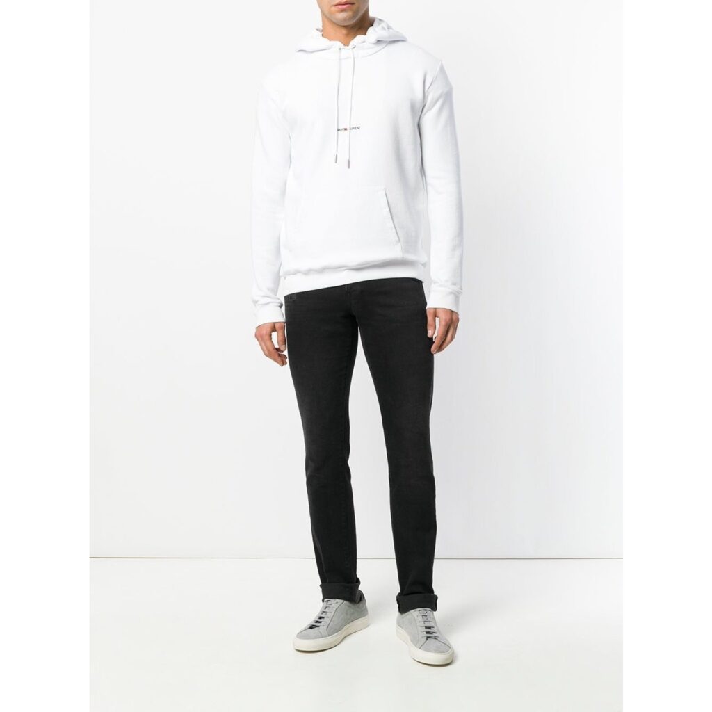 Saint Laurent Paris Logo Print Fleece Sweatshirt Hoodie — photo 8