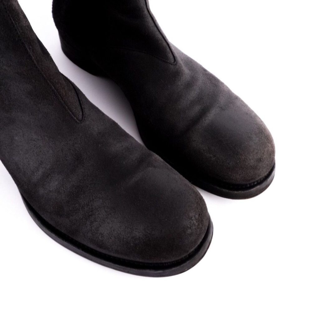 Vintage Jil Sander Waxed Finish Suede Leather Black Boots — photo 6