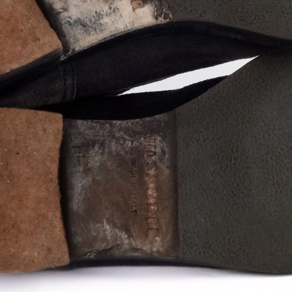 Vintage Jil Sander Waxed Finish Suede Leather Black Boots — photo 7