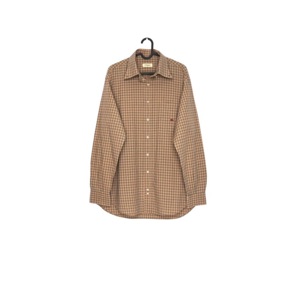 Burberry Full Small Scale Checked Print Red Logo Shirt — photo 2