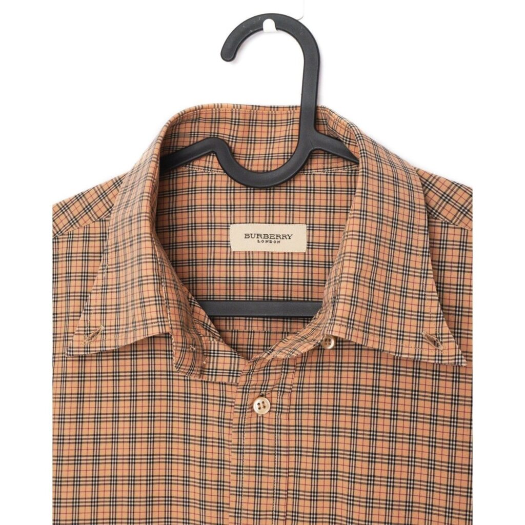 Burberry Full Small Scale Checked Print Red Logo Shirt — photo 5