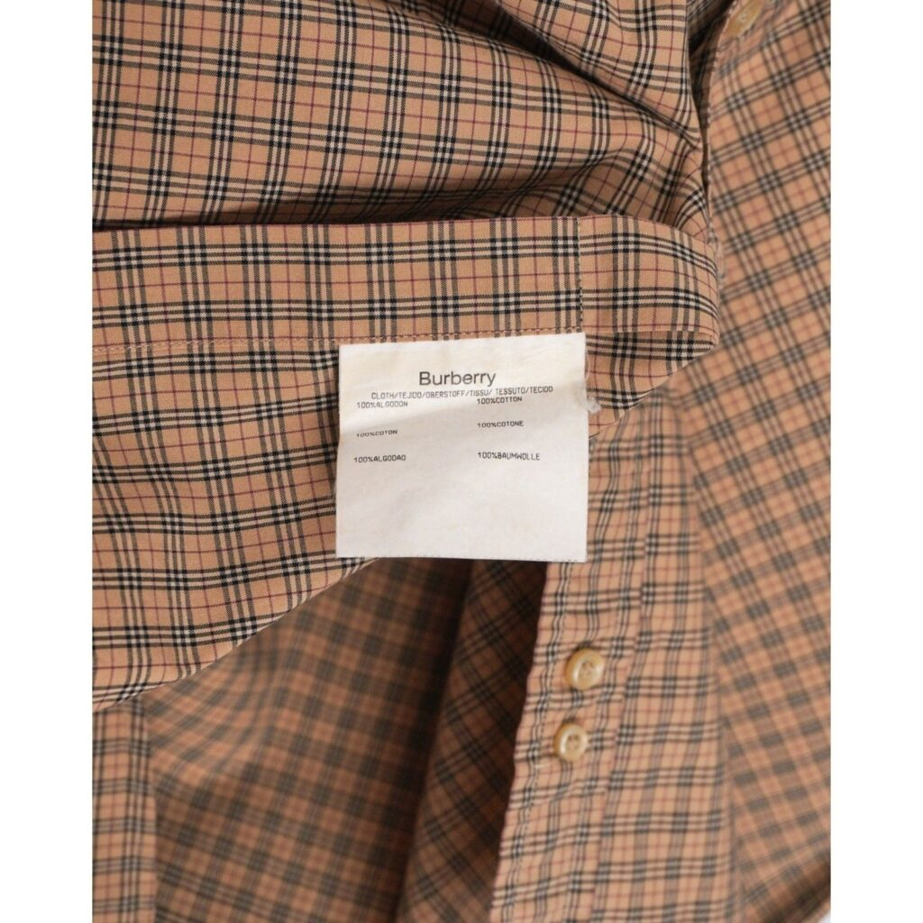 Burberry Full Small Scale Checked Print Red Logo Shirt — photo 7