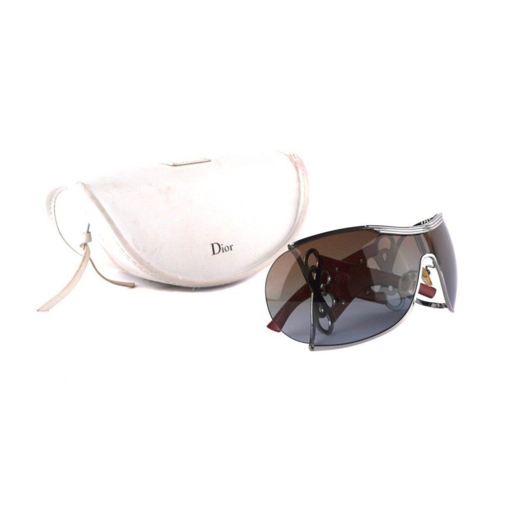 Vintage Christian Dior Diori Mask Shield Silver Sunglasses — photo 8