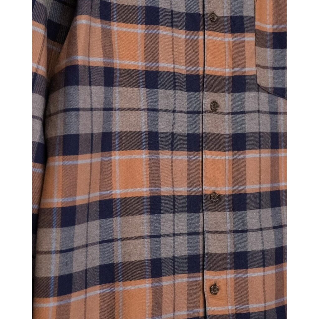 A.P.C. Paris Flannel Plaid Cotton Linen Blend Button Shirt — photo 5