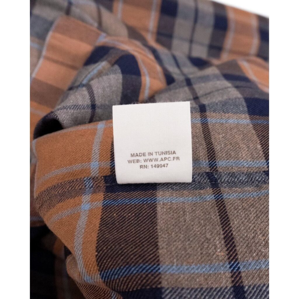 A.P.C. Paris Flannel Plaid Cotton Linen Blend Button Shirt — photo 8