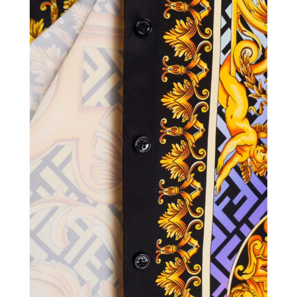 Fendi Versace Baroque Medusa FF Monogram Women’s Silk Shirt — photo 14
