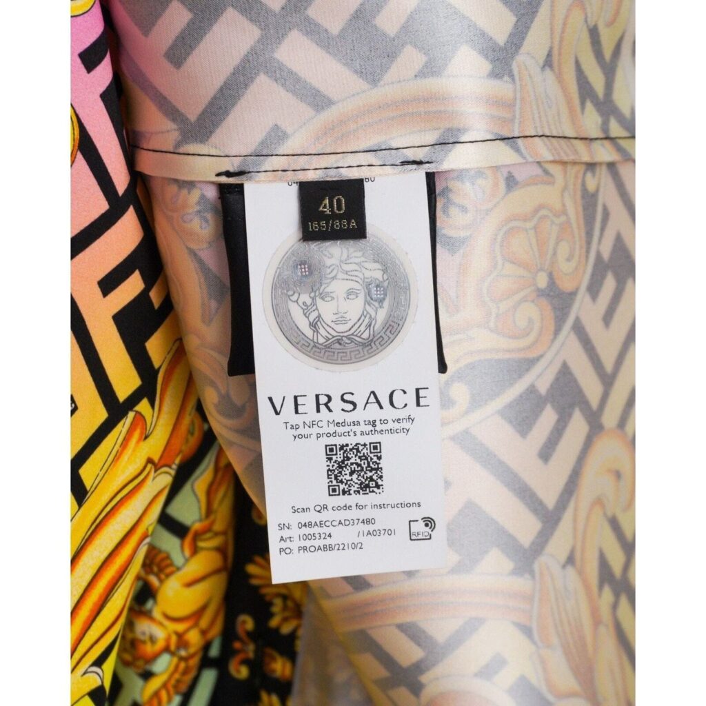 Fendi Versace Baroque Medusa FF Monogram Women’s Silk Shirt — photo 15