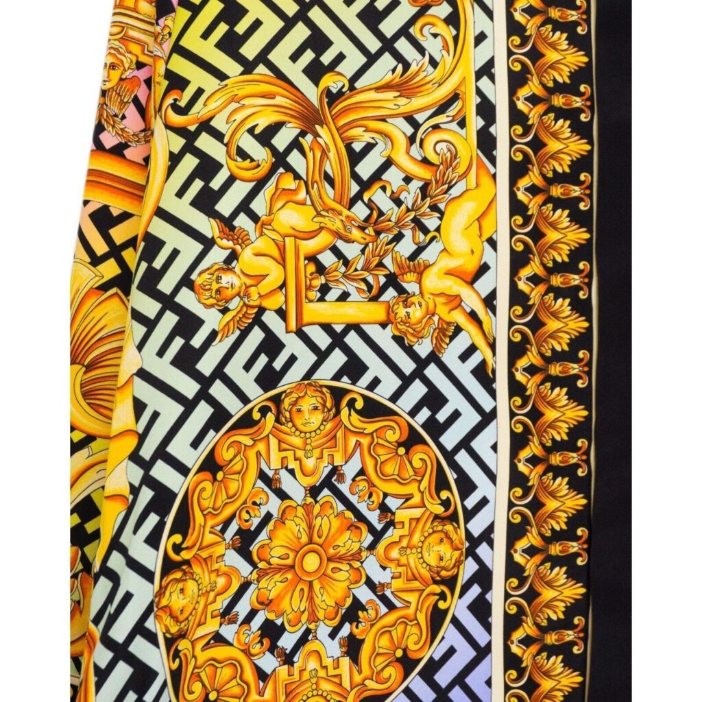 Fendi Versace Baroque Medusa FF Monogram Women’s Silk Shirt — photo 6