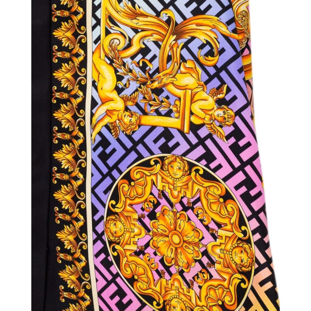 Fendi Versace Baroque Medusa FF Monogram Women’s Silk Shirt — photo 8