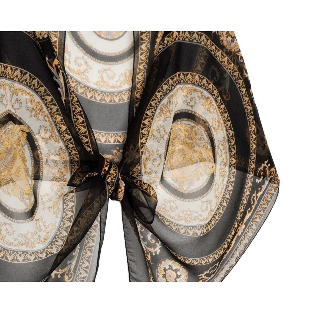 Versace Medusa Multicolor Baroque Printed Silk Shawl Scarf — photo 11