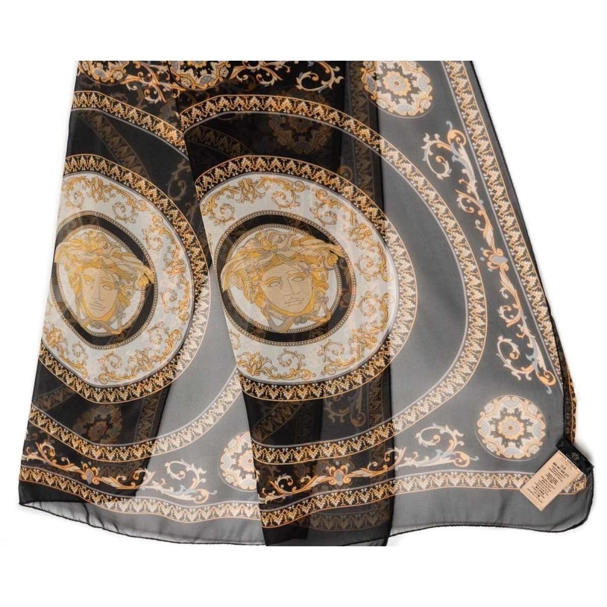 Versace Medusa Multicolor Baroque Printed Silk Shawl Scarf — photo 12