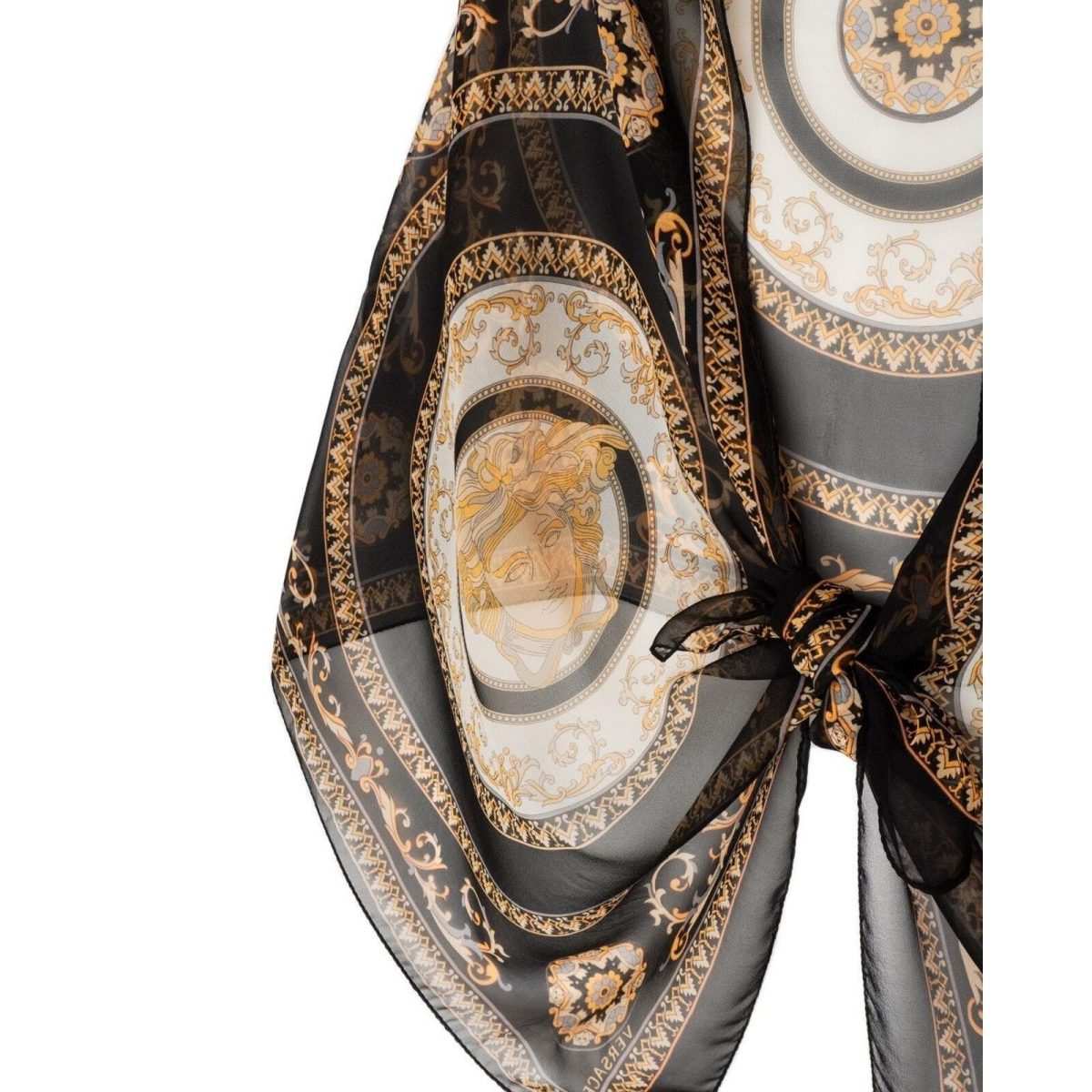 Versace Medusa Multicolor Baroque Printed Silk Shawl Scarf — photo 9