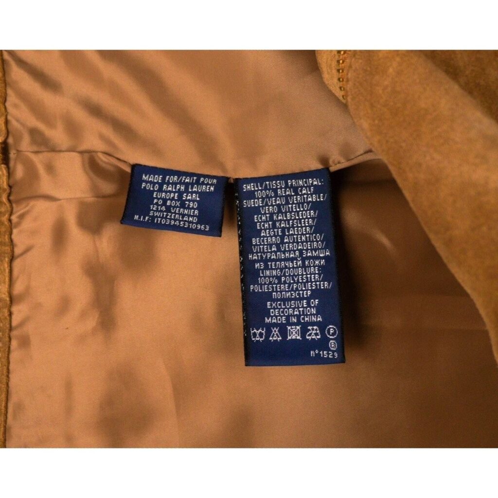 Vintage Ralph Lauren Old Logo Real Calf Suede Leather Pants — photo 11