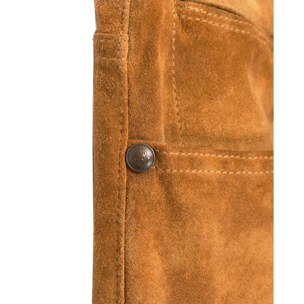 Vintage Ralph Lauren Old Logo Real Calf Suede Leather Pants — photo 7