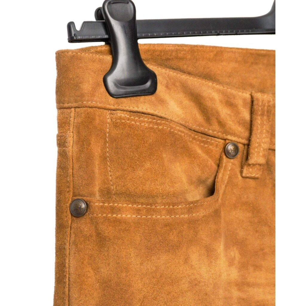 Vintage Ralph Lauren Old Logo Real Calf Suede Leather Pants — photo 8